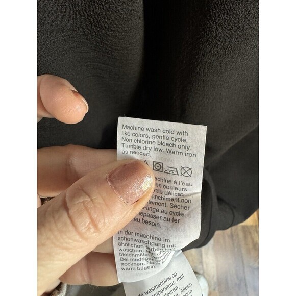 Madewell Bubble Sleeve TIE Front Mini Dress Size XL BOHO BLACK - Picture 6 of 9